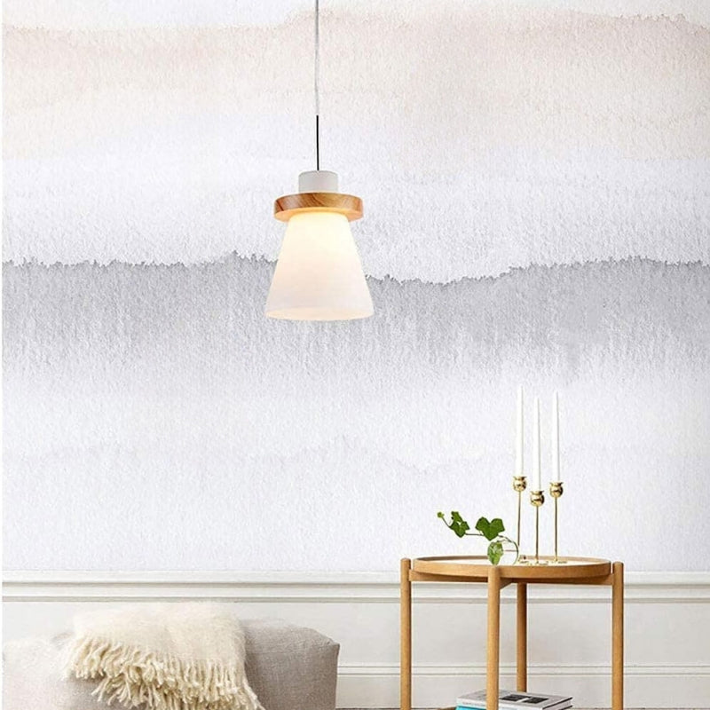 Valentina Minimalisme LED Suspension Bois Verre Chambre À Coucher/Salle À Manger - Neutralighting