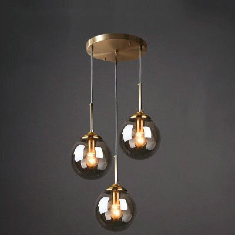 Narell Luminaires Suspension Verre Transparent Ambre