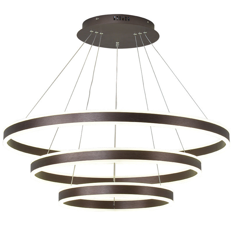 Arisha Led Suspension Cercle Minimaliste, Acrylic/Metal, Brun, Chambre - Neutralighting