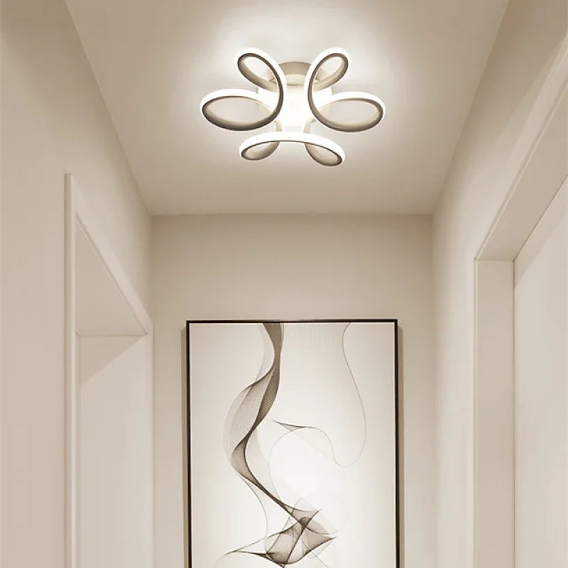 Arisha Plafonnier Linéaire Moderne, Métal, Noir/Blanc, Salon - Neutralighting