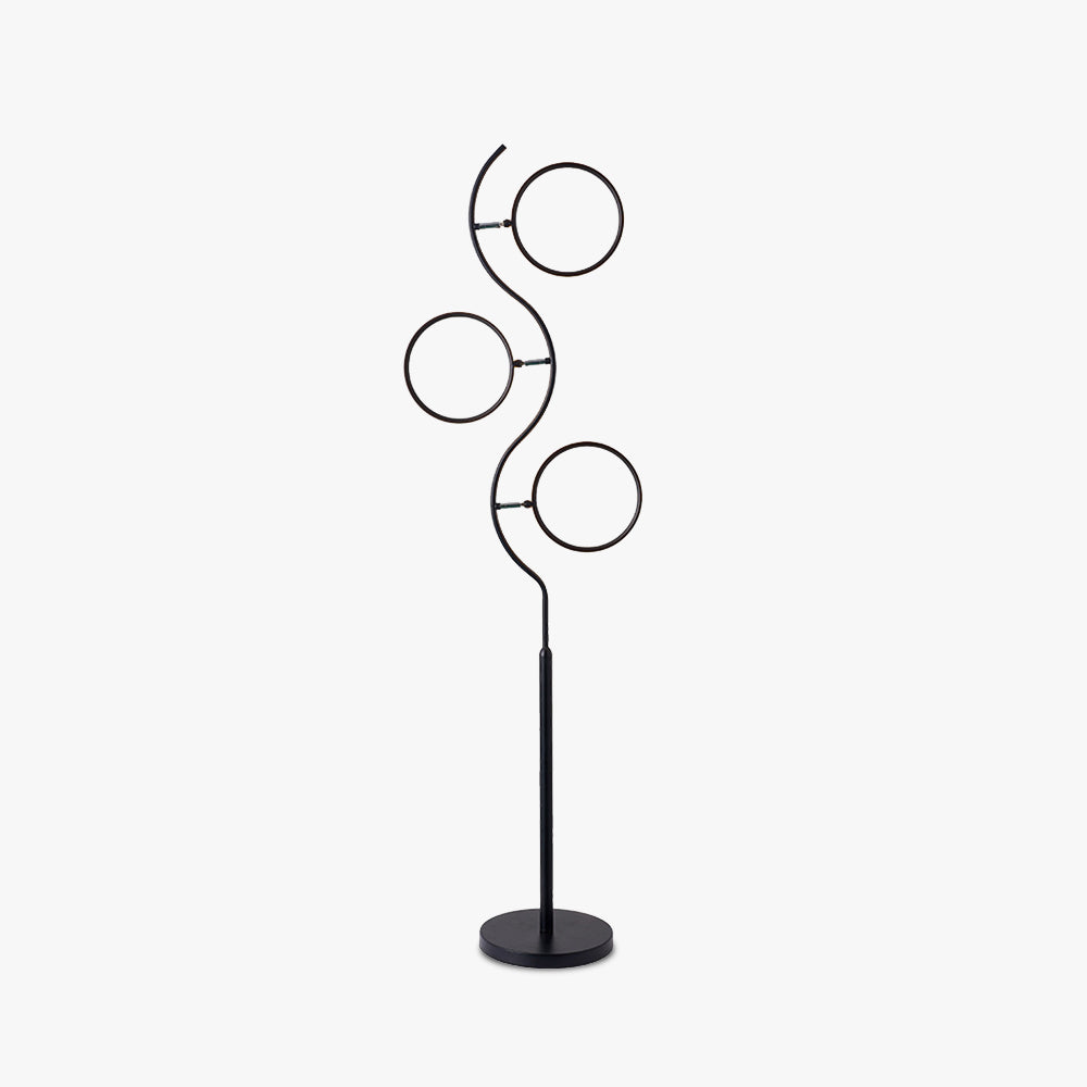Arisha Design Lampadaire Rond Moderne Métal/Acrylique Noir/Blanc Salon/Chambre