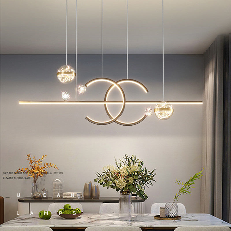 Arisha Suspension Linéaire Moderne Noir/Doré, Salon - Neutralighting