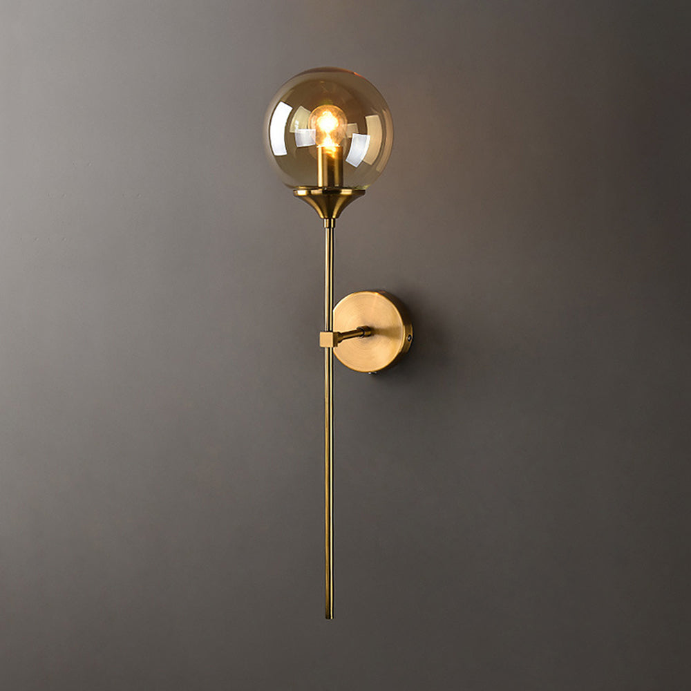 Valentina Applique Globe Murale Moderne, Métal/Verre, Gris/Ambre/Transparent/Blanc, Salle à Manger - Neutralighting