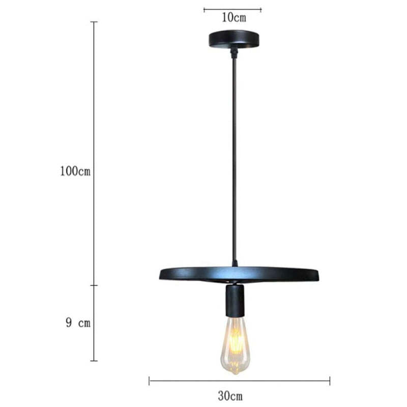 Silva Suspension Ronde Rétro, Métal, Noir/Rouille, Chambre à Coucher/Salon - Neutralighting