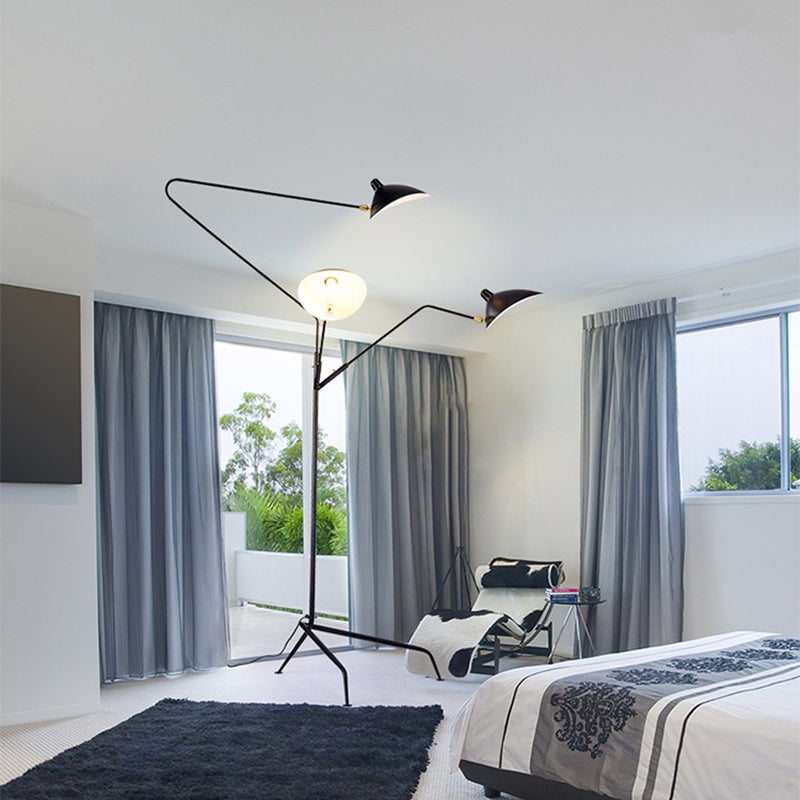 Arisha Lampadaire Cône Industriel, Métal, Noir, Salon - Neutralighting