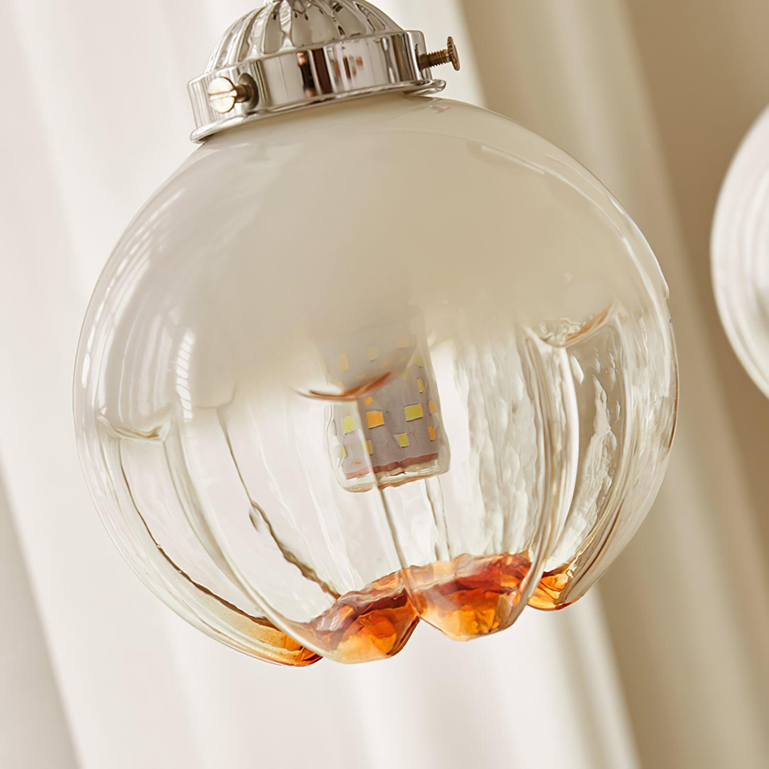 Ulliria Chandelier Art Nordique Fleur En Noyer Et Verre - Neutralighting