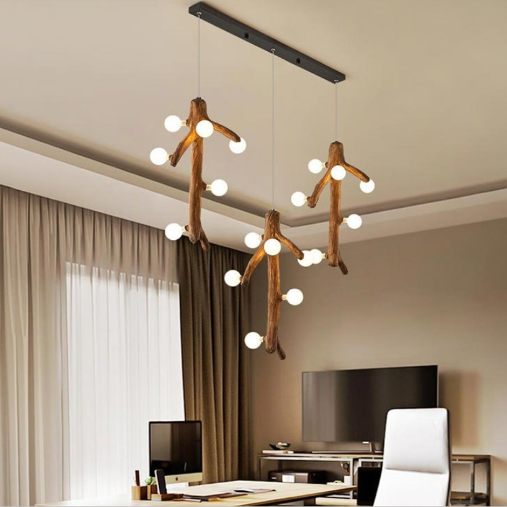 Epoch Nordique LED Lustre Bois Salon/Salle À Manger/Chambre À Coucher