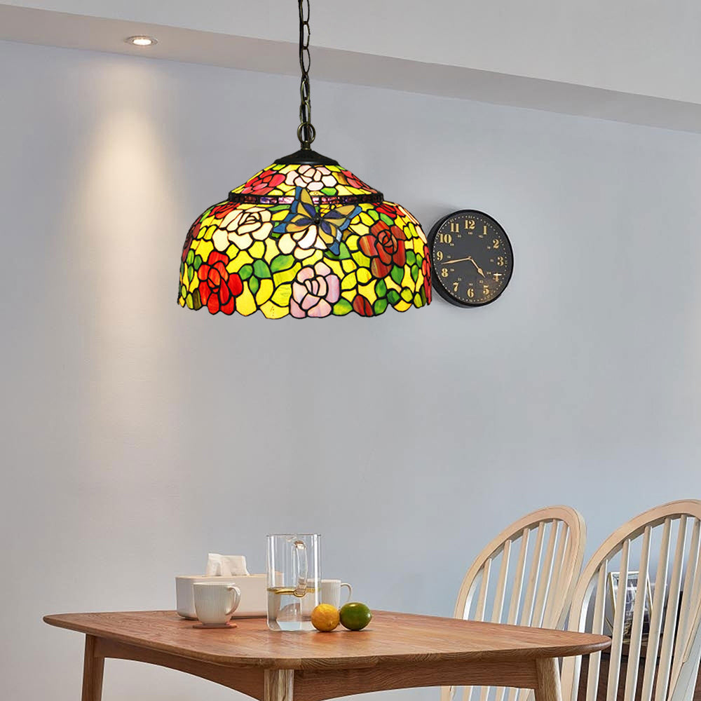 Tiffany Rétro Vintage Suspension Luxe Design Verre Salon - Neutralighting