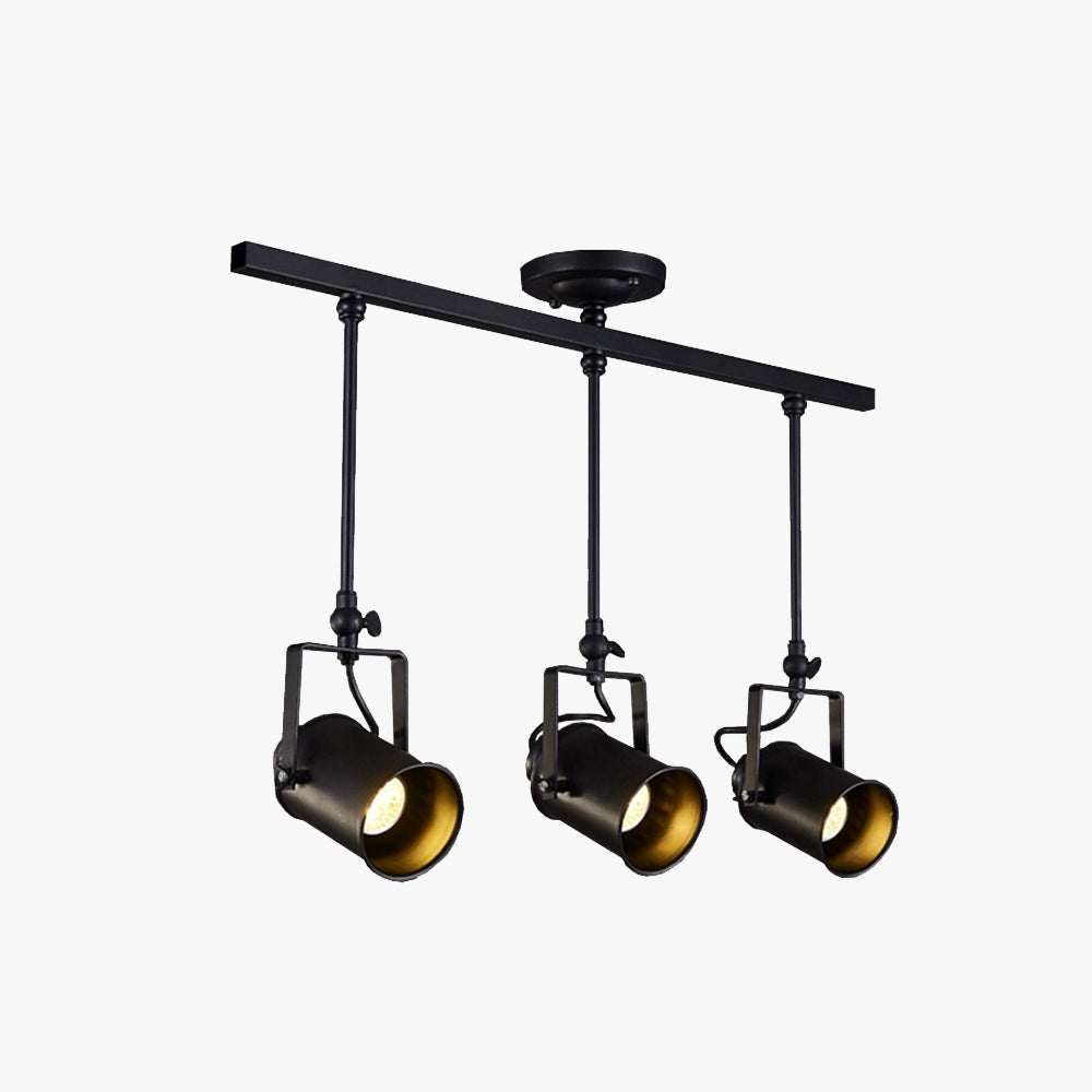 Silva Plafonnier Cylindre Vintage, Métal, Noir, Salon - Neutralighting