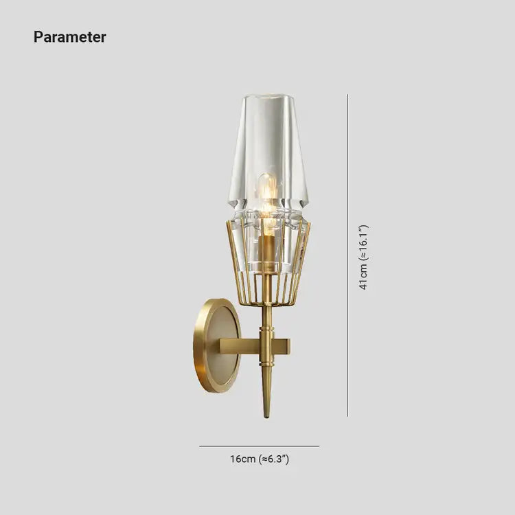 Arisha Design Italien LED Applique Murale Linéaire Vintage Métal/Verre Or Salon/Chambre - Neutralighting
