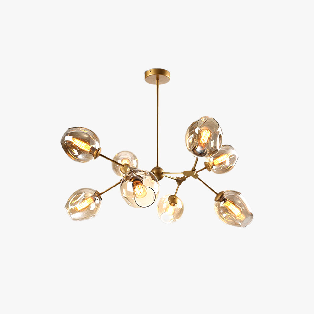 Valentina Suspension Multi Retro, Metal/Verre, Noir/Or, Chambre - Neutralighting