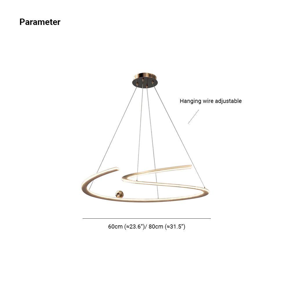 Arisha Suspension Linéaire Moderne, Métal/Acrylique, Doré, Salon/Salle à Manger - Neutralighting