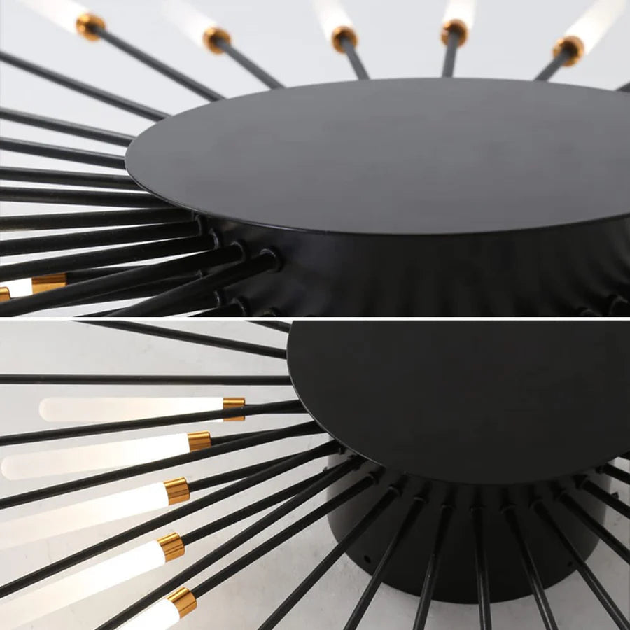 Wesley Plafonnier Fireworks Design Artistique Noir/Doré - Neutralighting
