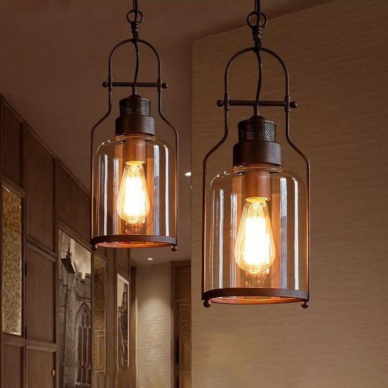 Epoch LED Suspension Noir Rouille Verre Métal Chambre à coucher - Neutralighting