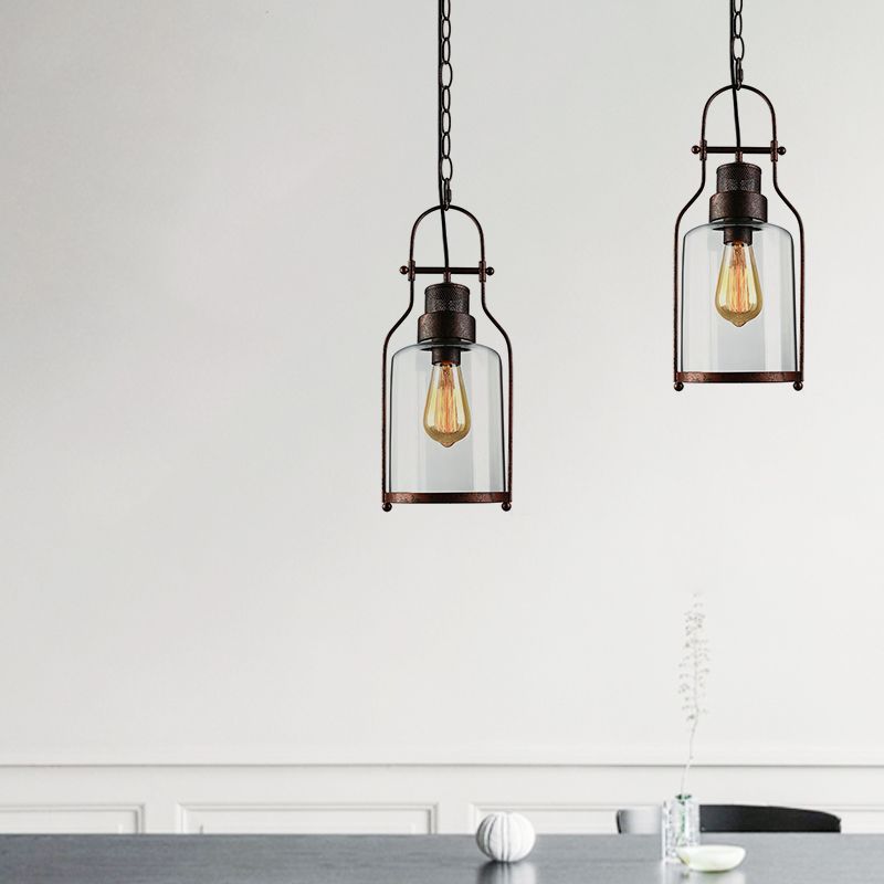 Epoch LED Suspension Noir Rouille Verre Métal Chambre à coucher - Neutralighting