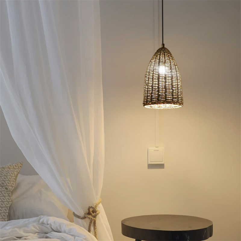 Ritta Rétro Métal/Rotin Suspension Chambre à Coucher - Neutralighting