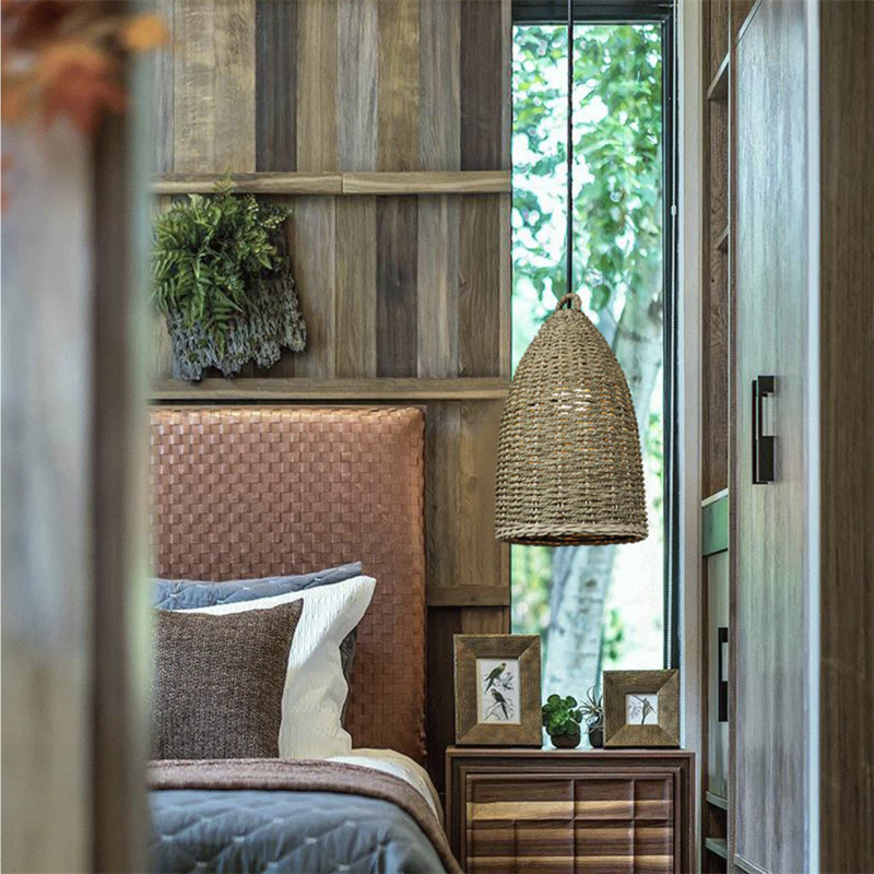 Ritta Rétro Métal/Rotin Suspension Chambre à Coucher - Neutralighting
