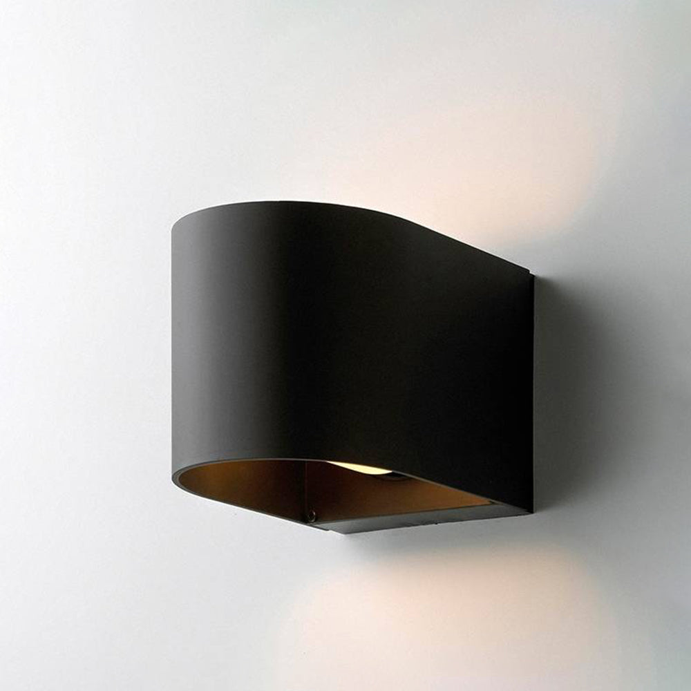 Ray Cylindrique LED Applique Murale Noir Métal Verre Jardin - Neutralighting