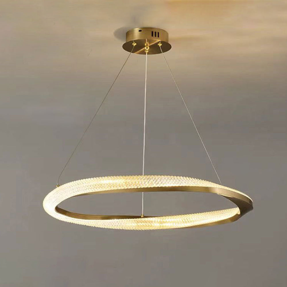 Kristy Luminaires Suspensions Anneau Moderne Métal Acrylique Noir/Cuivre Salon/Chambre à Coucher - Neutralighting