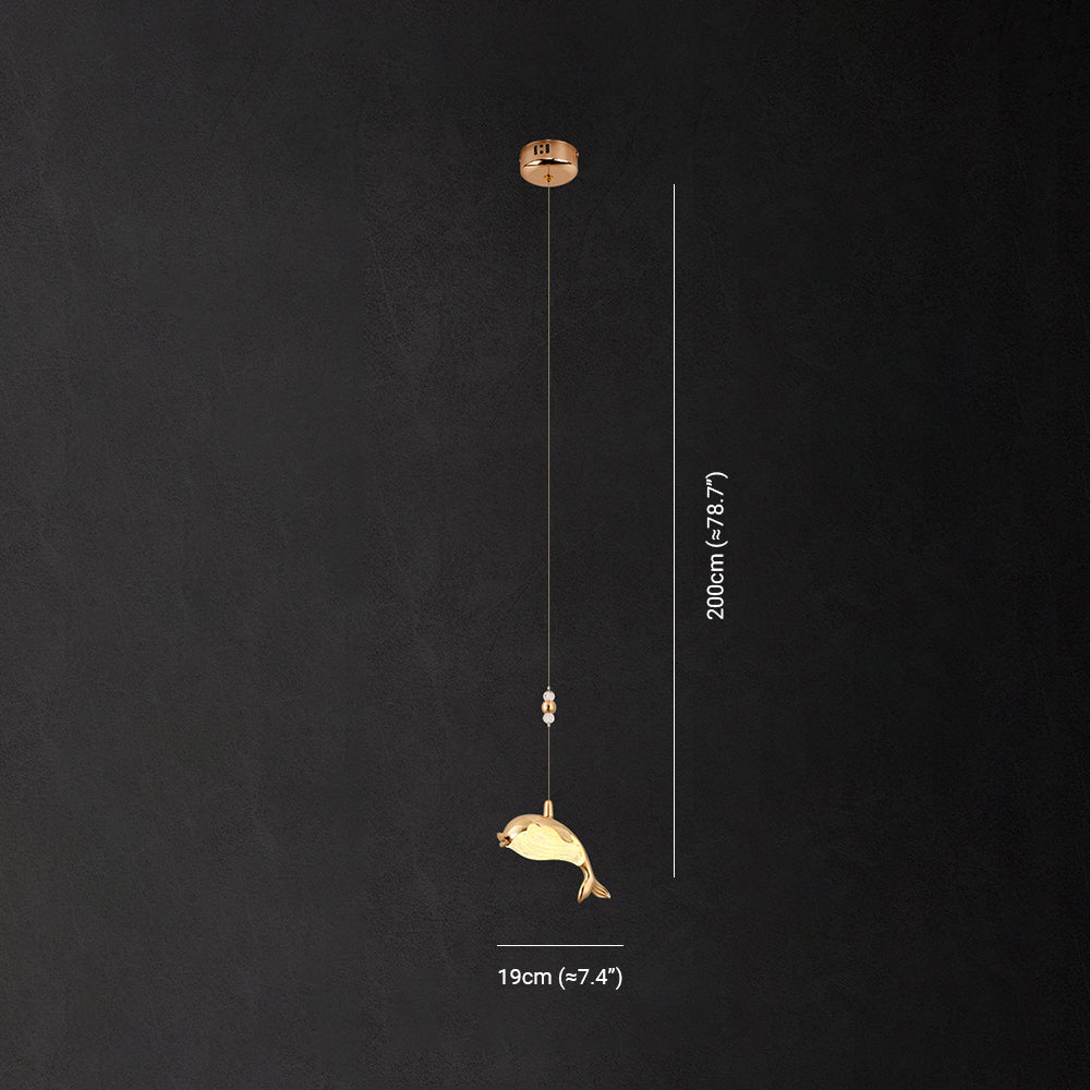 Arisha Design LED Luminaires Suspensions Dauphin Moderne Métal/Acrylique Doré Salon - Neutralighting