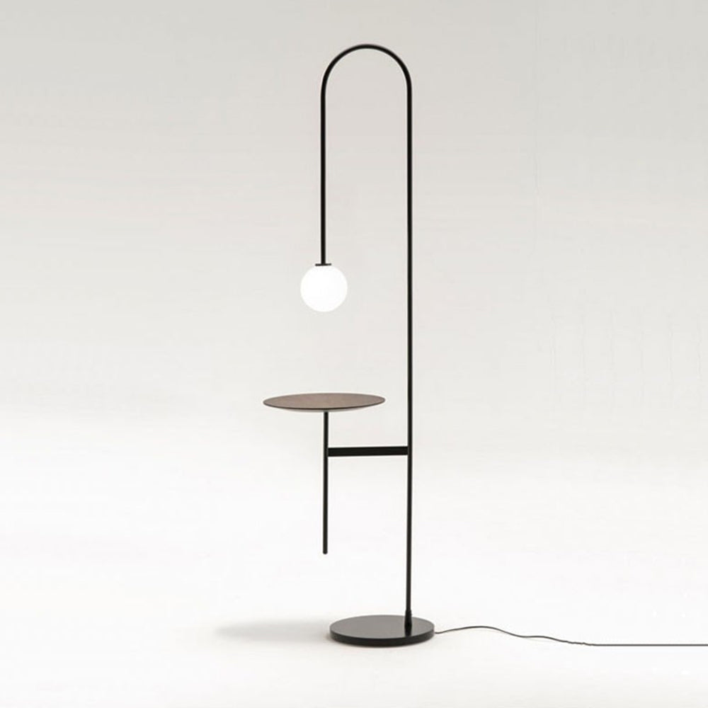 Valentina Design Avec Tableau Lampadaire Simple Métal/Marbre/Verre Noir Salon