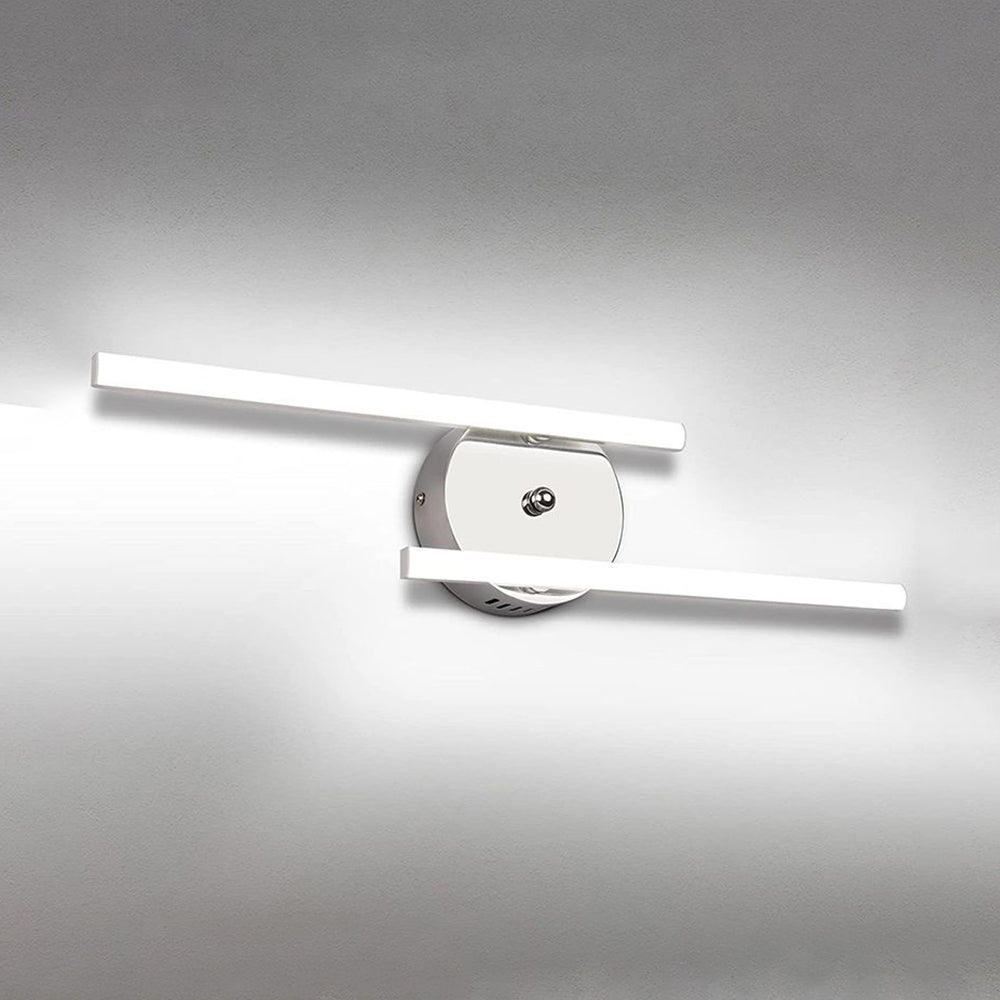Ray Applique Murale à Miroir Design LED Linéaire Moderne Métal/Gel de Silice Noir/Argent Salle de Bain - Neutralighting