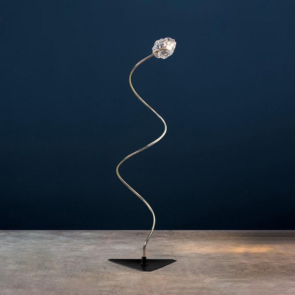 Arisha Lampe Extérieure au Sol Linéaire Simple, Métal/Verre, Or, Jardin - Neutralighting