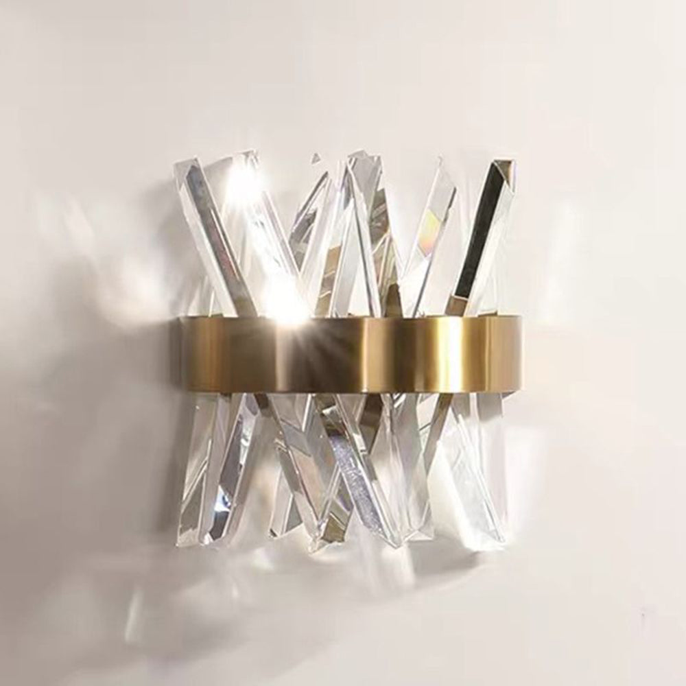 Kristy Applique Murale Luxueux LED Moderne Métal Cristal Or Chambre à Coucher/Salon - Neutralighting
