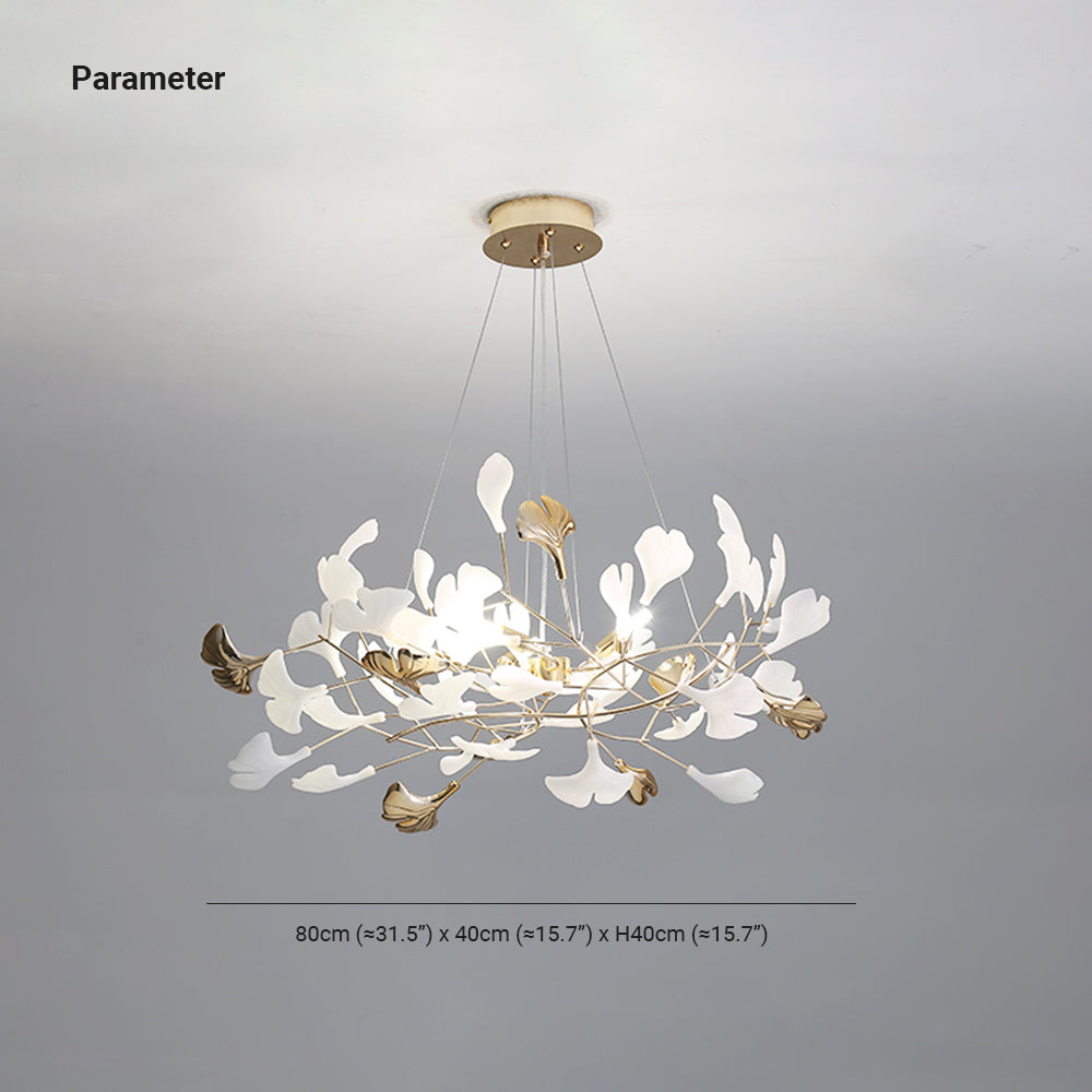 Jarn Suspension Feuille/Multi Moderne Métal/Céramique Doré/Blanc Salon - Neutralighting