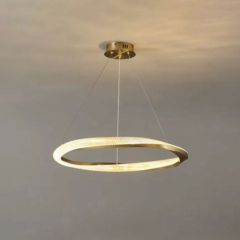 Kristy Luminaires Suspensions Anneau Moderne Métal Acrylique Noir/Cuivre Salon/Chambre à Coucher - Neutralighting