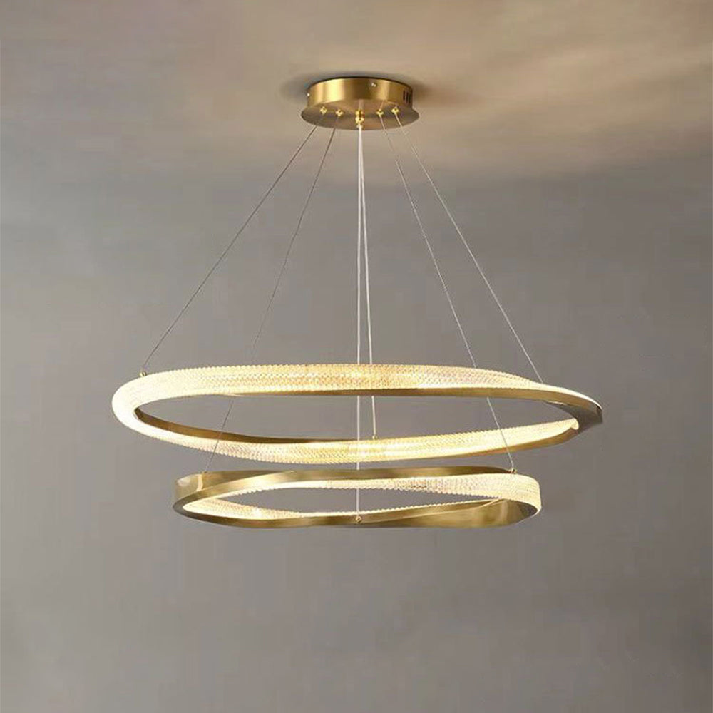 Kristy Luminaires Suspensions Anneau Moderne Métal Acrylique Noir/Cuivre Salon/Chambre à Coucher - Neutralighting