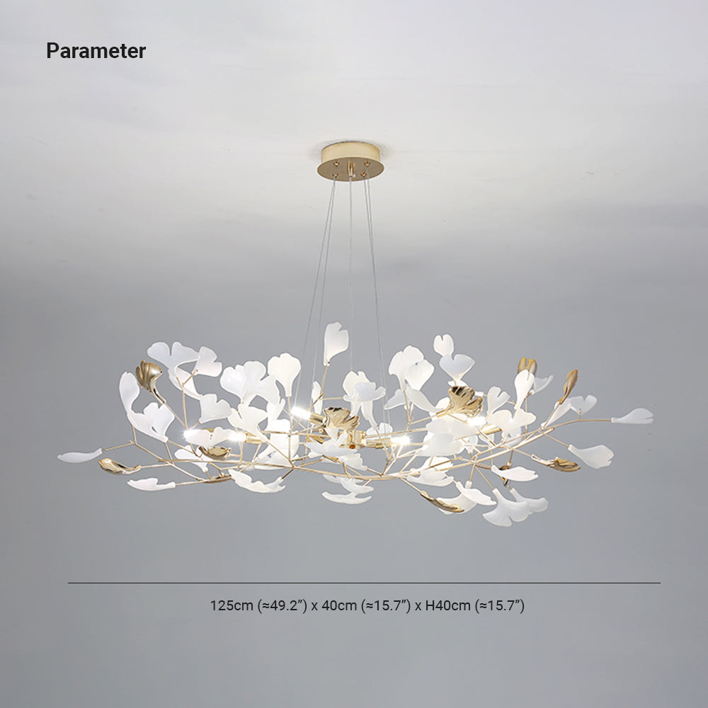 Jarn Suspension Feuille/Multi Moderne Métal/Céramique Doré/Blanc Salon - Neutralighting