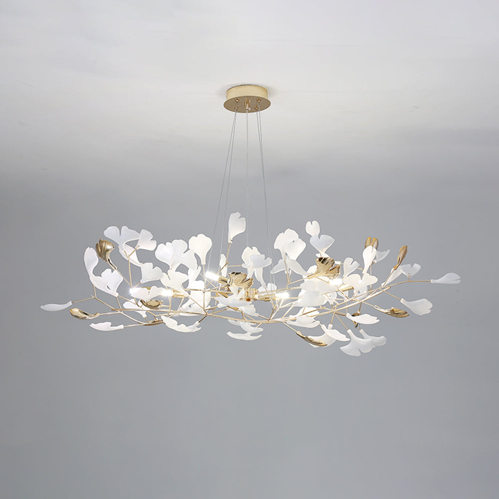 Jarn Suspension Feuille/Multi Moderne Métal/Céramique Doré/Blanc Salon - Neutralighting