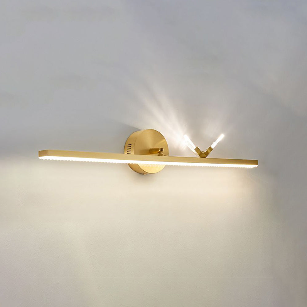 Arisha Applique Murale à Miroir Design Italien Iibellules Moderne Acrylique/Métal Doré Salle de Bain - Neutralighting