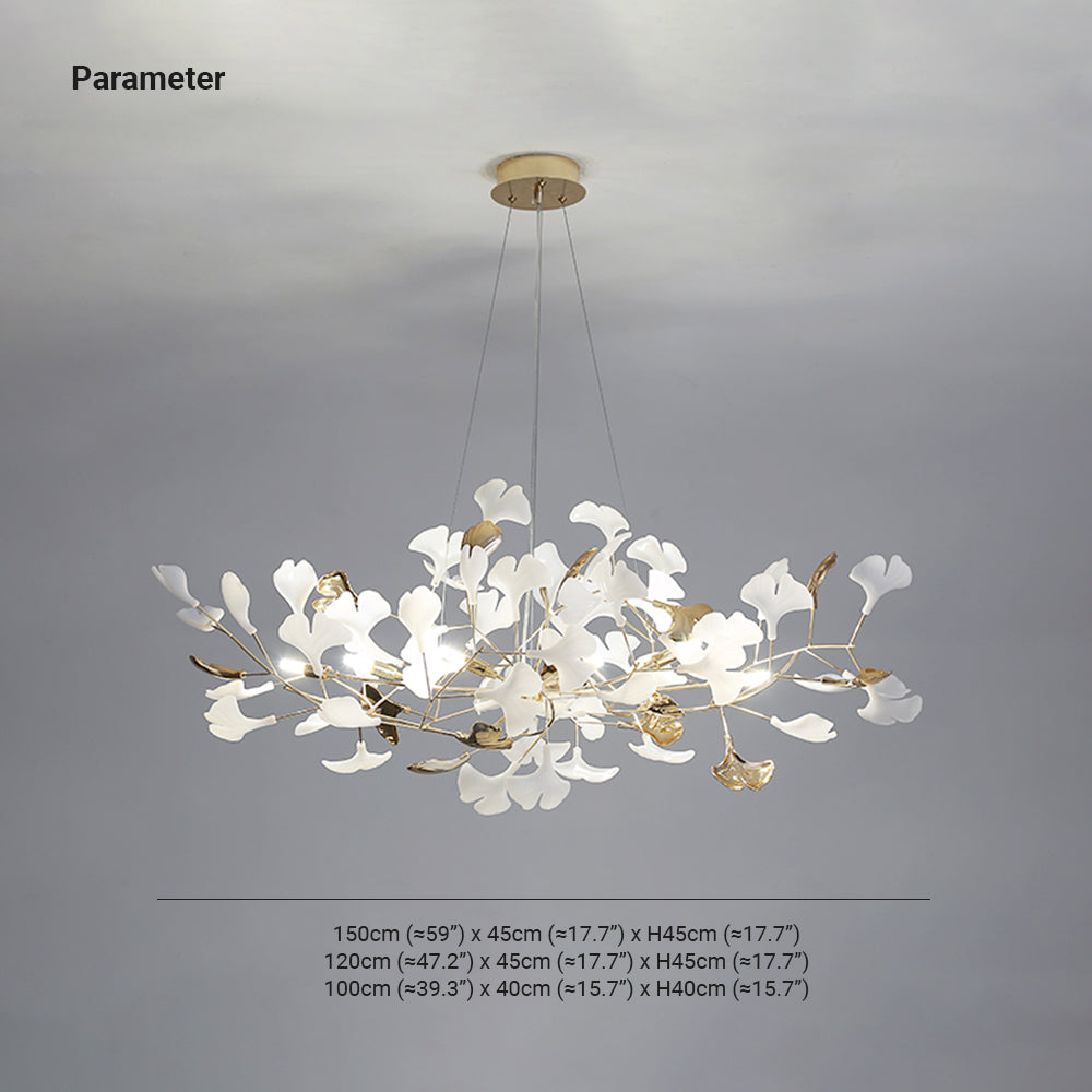 Jarn Suspension Feuille/Multi Moderne Métal/Céramique Doré/Blanc Salon - Neutralighting