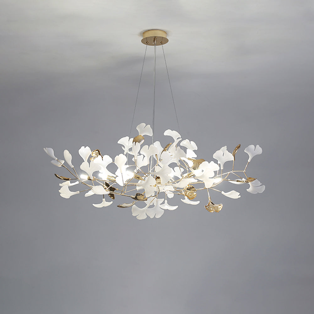 Jarn Suspension Feuille/Multi Moderne Métal/Céramique Doré/Blanc Salon - Neutralighting