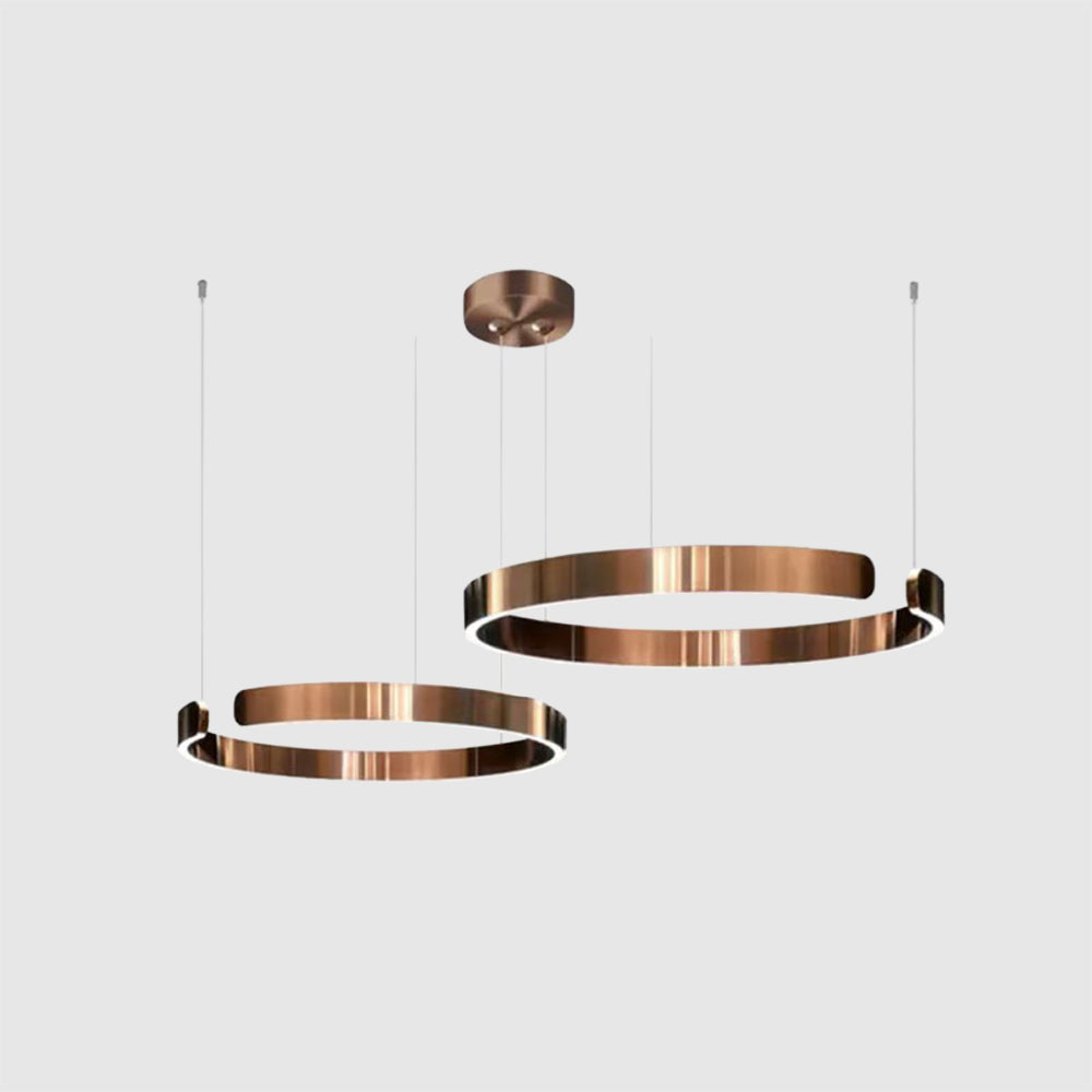 Urel Suspension Cercle Noir/Or Rose Salon/Chambre à Coucher