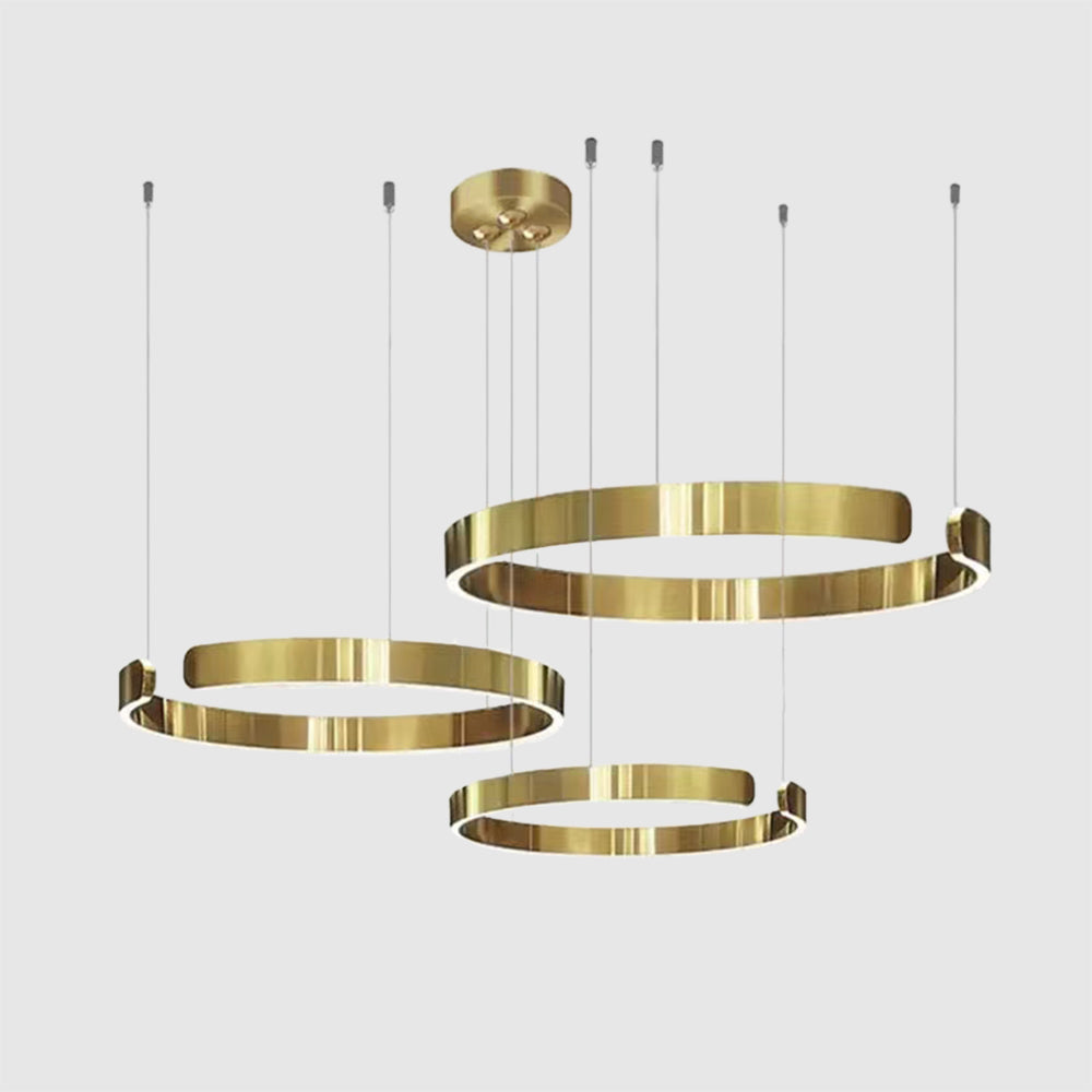 Urel Suspension Cercle Noir/Or Rose Salon/Chambre à Coucher