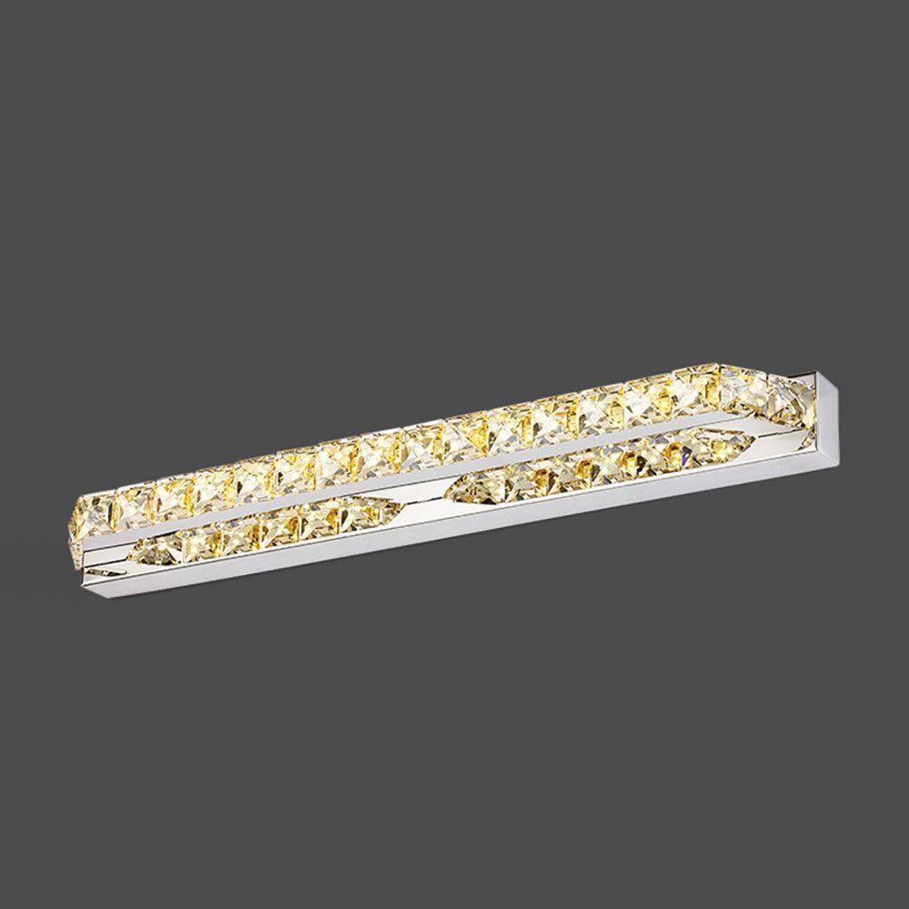 Kristy Applique Murale à Miroir LED Rectangulaire Moderne Cristal Métal Argent Salle de Bain - Neutralighting