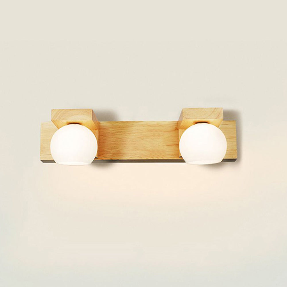 Muto Applique Murale Linéaire Moderen, Bois/Verre, Bûche, Salle de Bain - Neutralighting