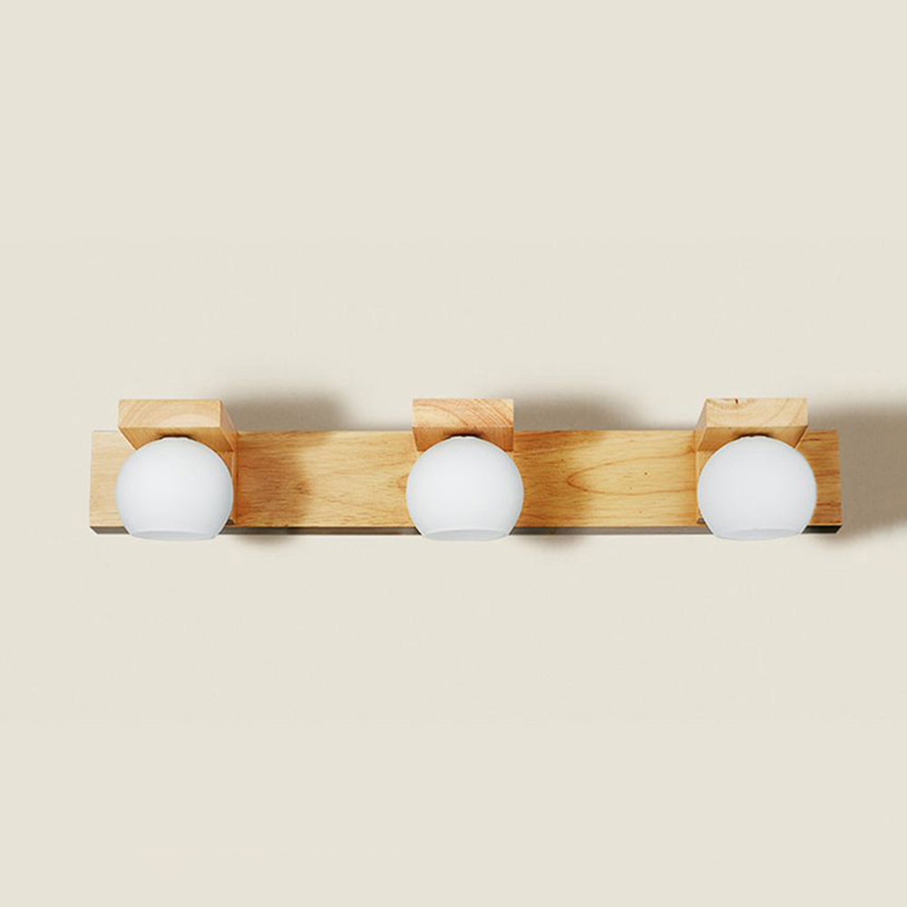 Muto Applique Murale Linéaire Moderen, Bois/Verre, Bûche, Salle de Bain - Neutralighting