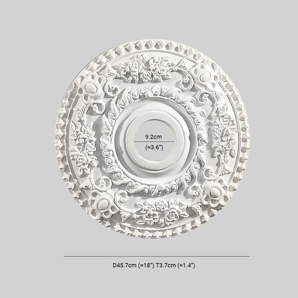 Ray Plaque de Plafond en Plâtre Vintage de style français, Accessoires d'éclairage, 4 Style - Neutralighting