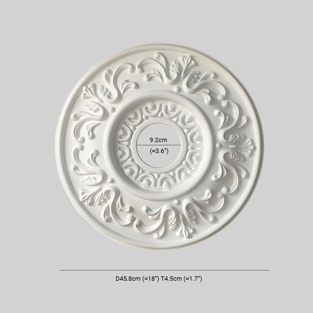 Ray Plaque de Plafond en Plâtre Vintage de style français, Accessoires d'éclairage, 4 Style - Neutralighting