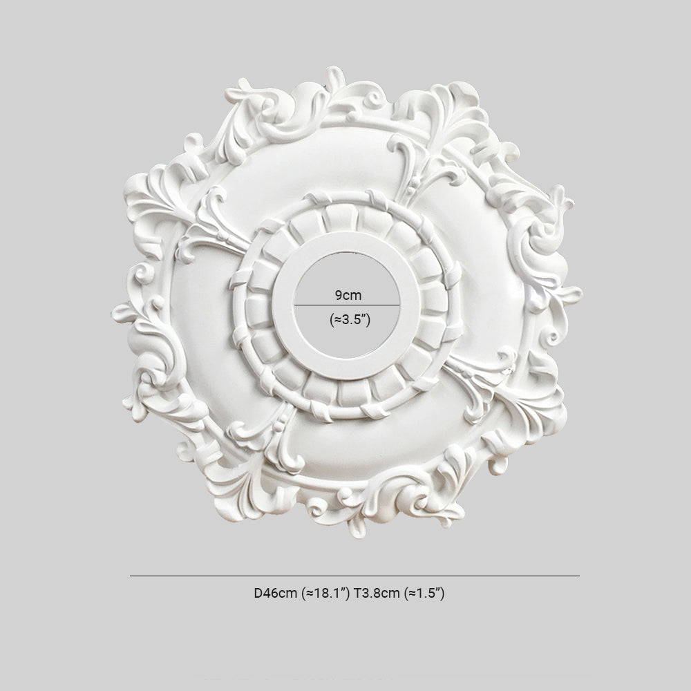 Ray Plaque de Plafond en Plâtre Vintage de style français, Accessoires d'éclairage, 4 Style - Neutralighting