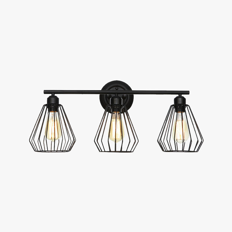 Silva Vanity Applique Murale Dôme Vintage, 4 Modèles, Métal, Noir, Salon - Neutralighting