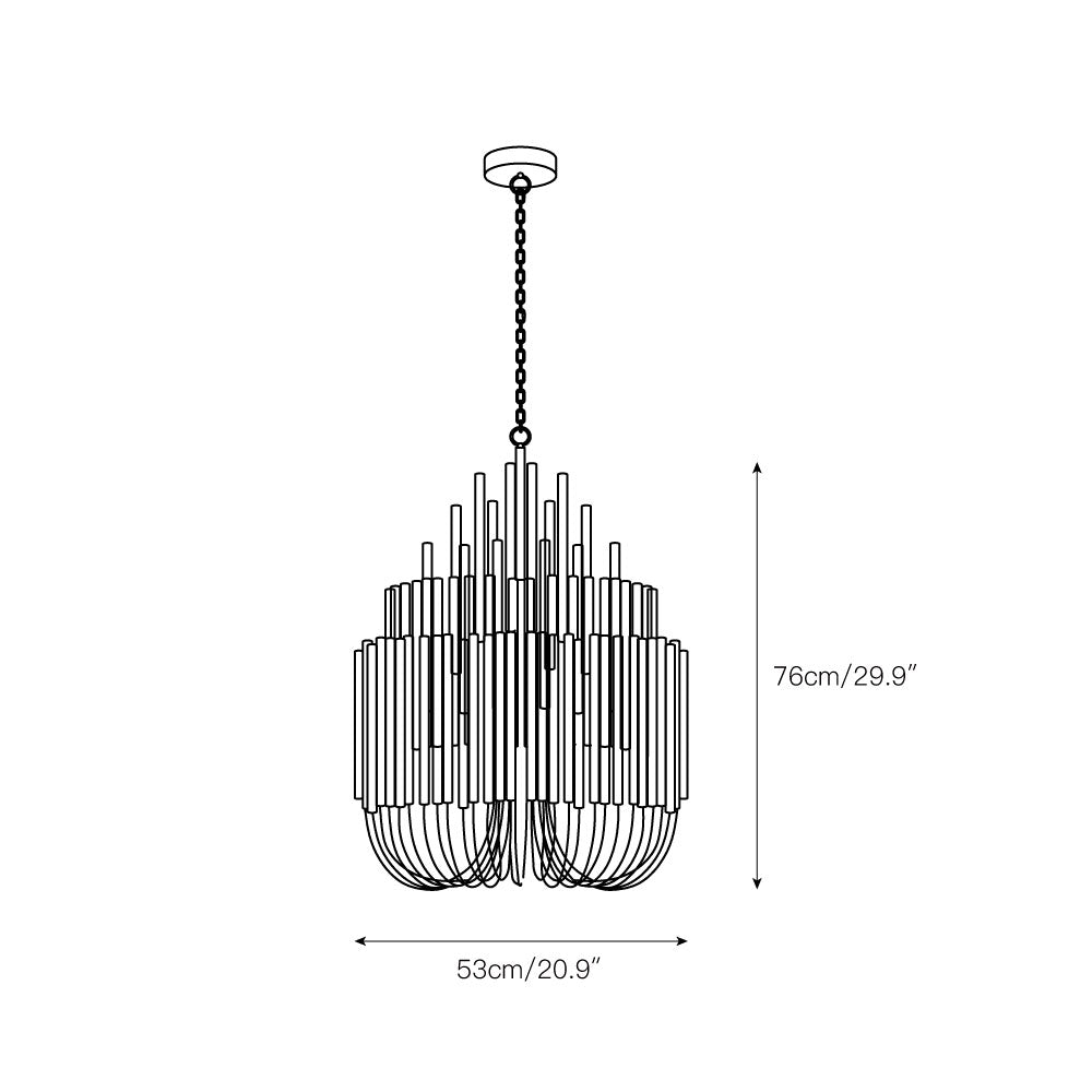 Ulshayra Postmodern Luxury Multi-Stick Wooden Metal Chandelier - Lamp Copper