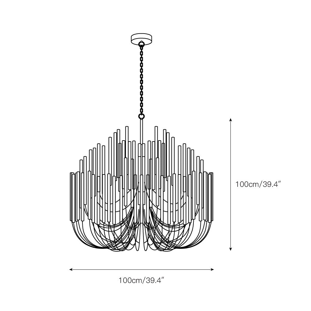 Ulshayra Postmodern Luxury Multi-Stick Wooden Metal Chandelier - Lamp Copper