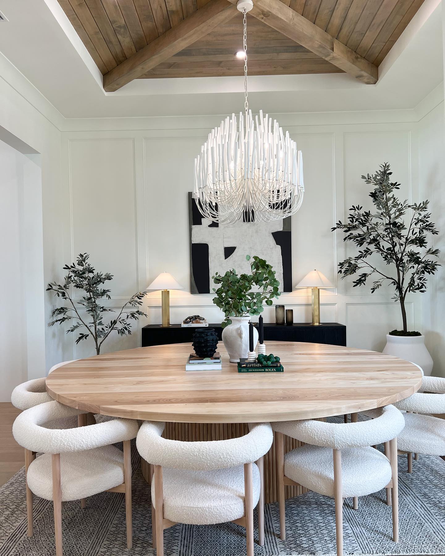Ulshayra Postmodern Luxury Multi-Stick Wooden Metal Chandelier - Lamp Copper